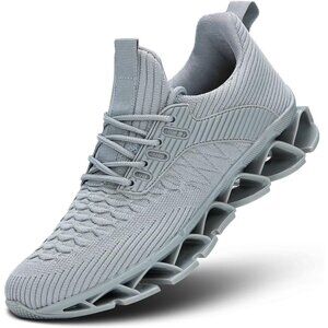 Women Gray Slip-On Walking Running Shoes Blade Sneakers Non-Slip Comfort Shoes